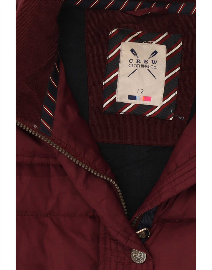 Crew Clothing Gilet căptușit pentru femei UK 12 Medium Maroon Poliester