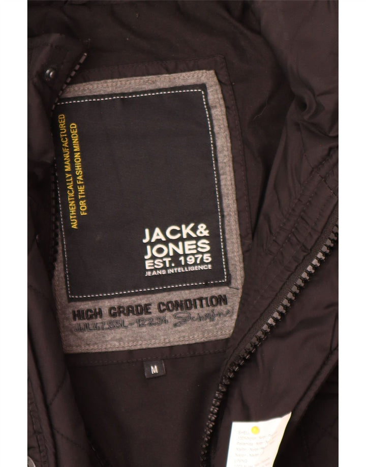Jack & Jones jachetă militară matlasată pentru bărbați UK 38, nailon mediu negru