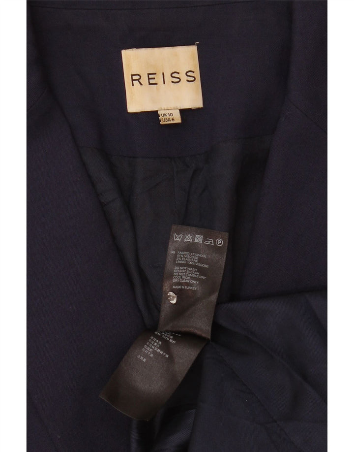 Sacou blazer pentru femei Reiss cu 1 nasture UK 10 mic, viscoză bleumarin