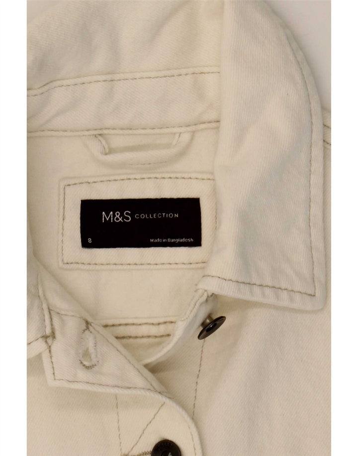 Marks & Spencer jachetă de blugi pentru femei UK 8 mic bumbac alb