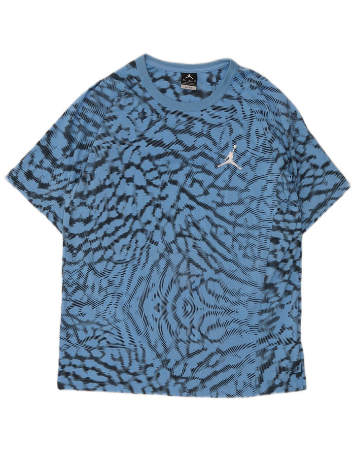 Tricou Jordan pentru bărbați Dri Fit cu model abstract Top din bumbac albastru mediu