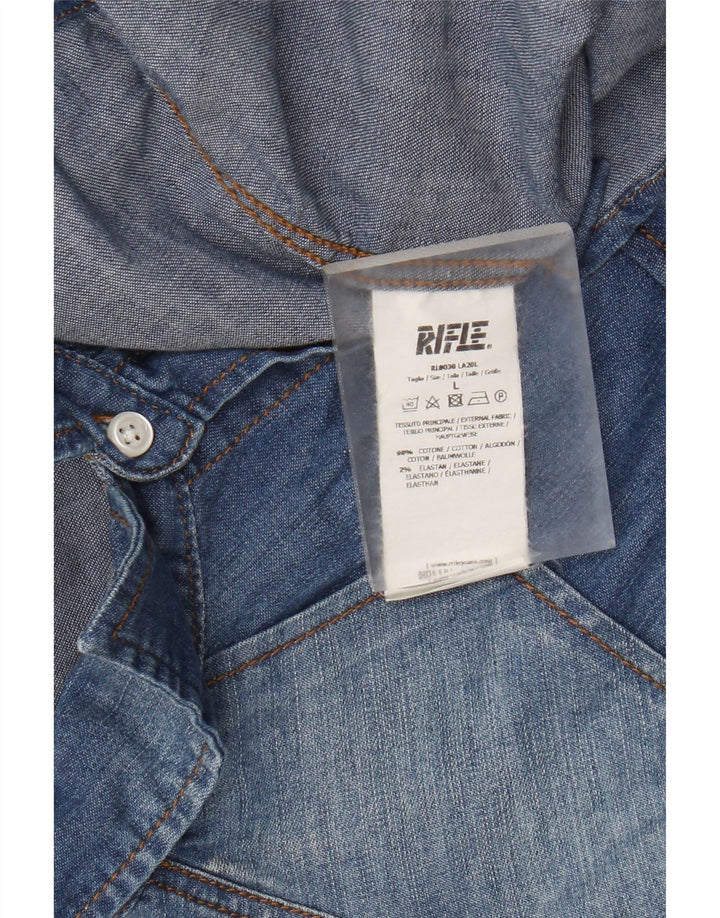 Cămașă de blugi pentru bărbați Rifle, bumbac albastru mare