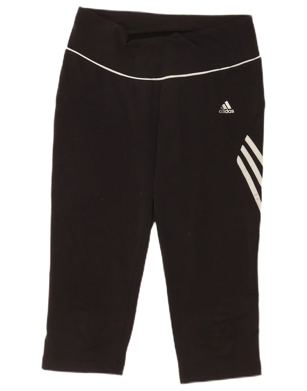 Leggings Capri Adidas pentru femei UK 14 Medium Black Poliester Sports