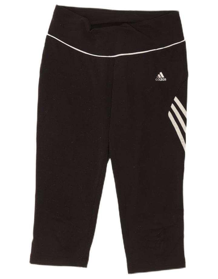 Leggings Capri Adidas pentru femei UK 14 Medium Black Poliester Sports