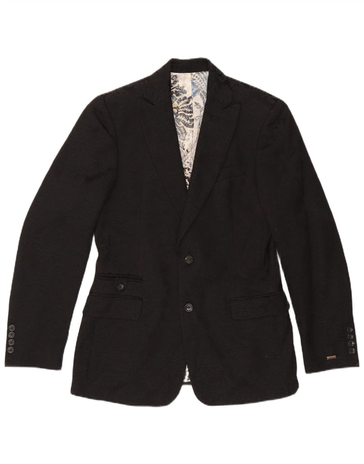 Jachetă Blazer pentru bărbați Just Cavalli, cu 2 nasturi, UK 38 Medium Black