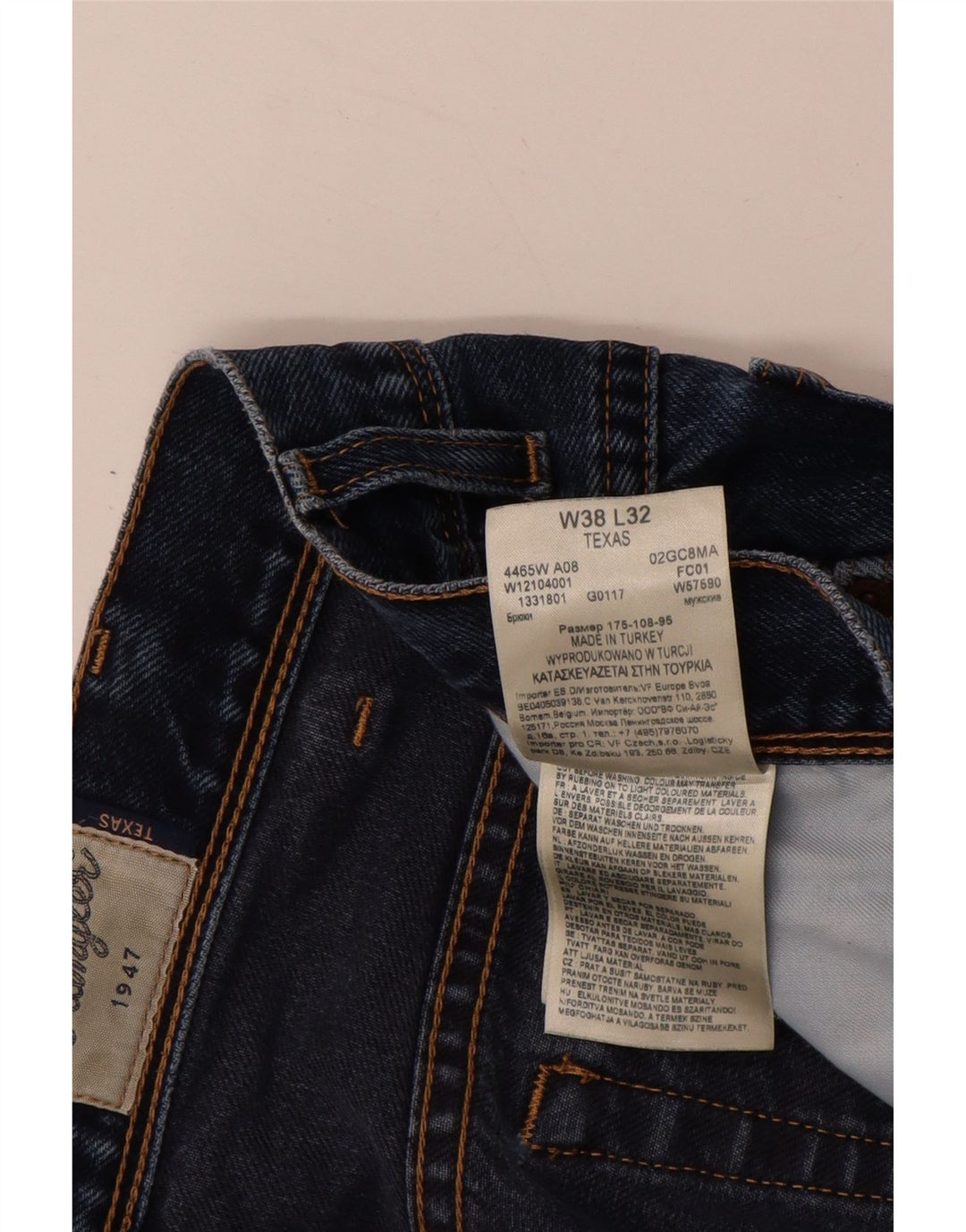 WRANGLER Blugi drepte pentru bărbați Texas W38 L32 Bumbac albastru