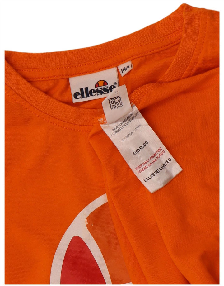 Bluză cu mânecă lungă cu grafică pentru băieți Ellesse, 13-14 ani, bumbac portocaliu
