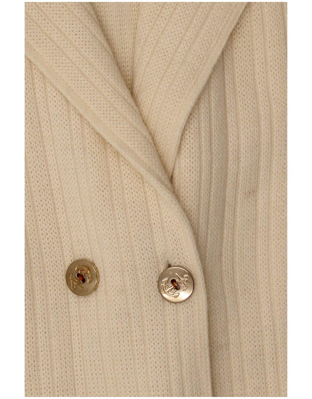 Pulover cardigan supradimensionat pentru femei CAGI IT 34 2XS alb catifelat