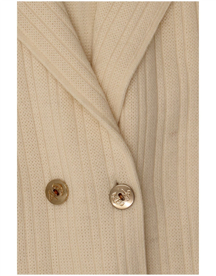 Pulover cardigan supradimensionat pentru femei CAGI IT 34 2XS alb catifelat