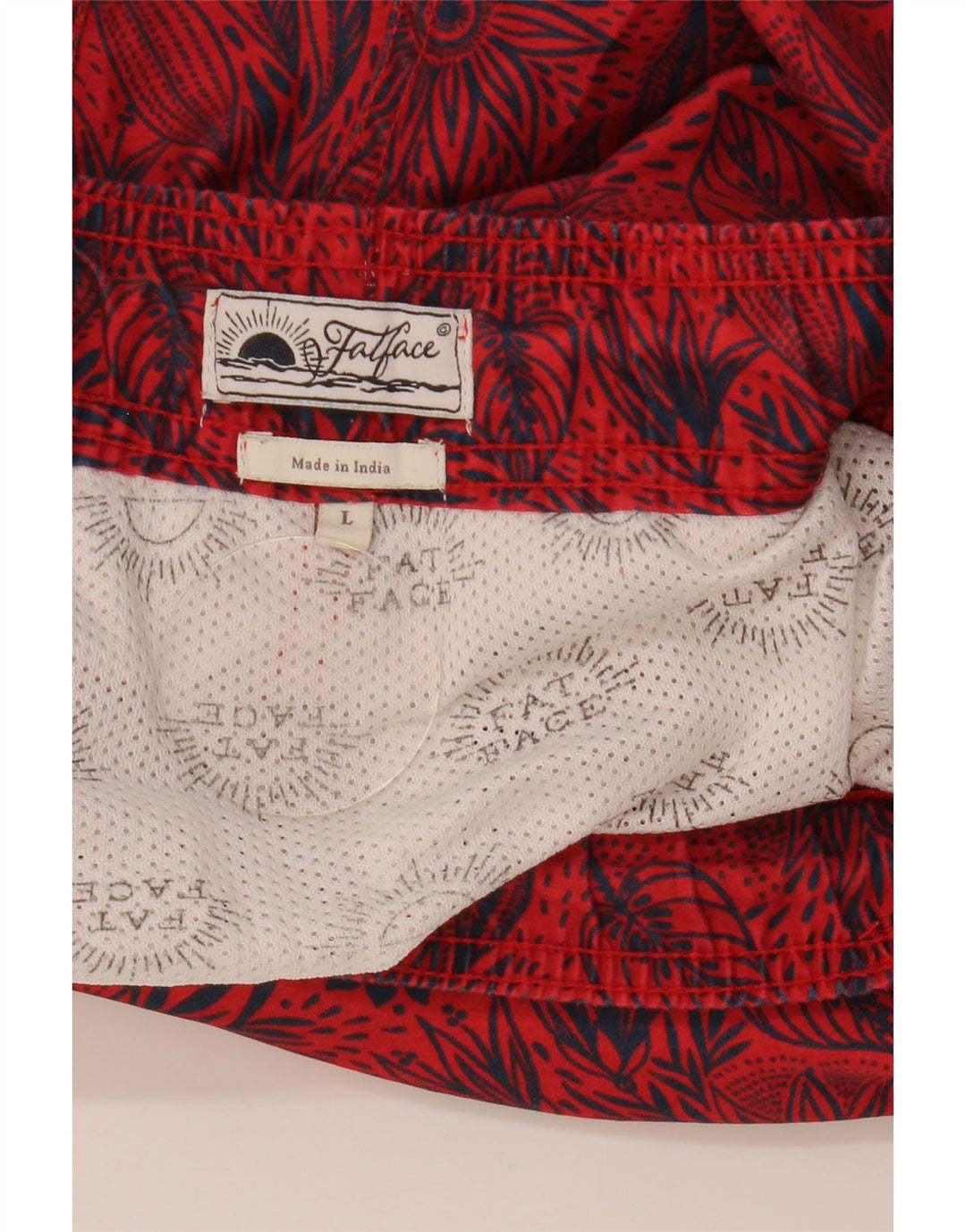 FAT FACE Pantaloni scurți de înot pentru bărbați, mari, roșii, florale