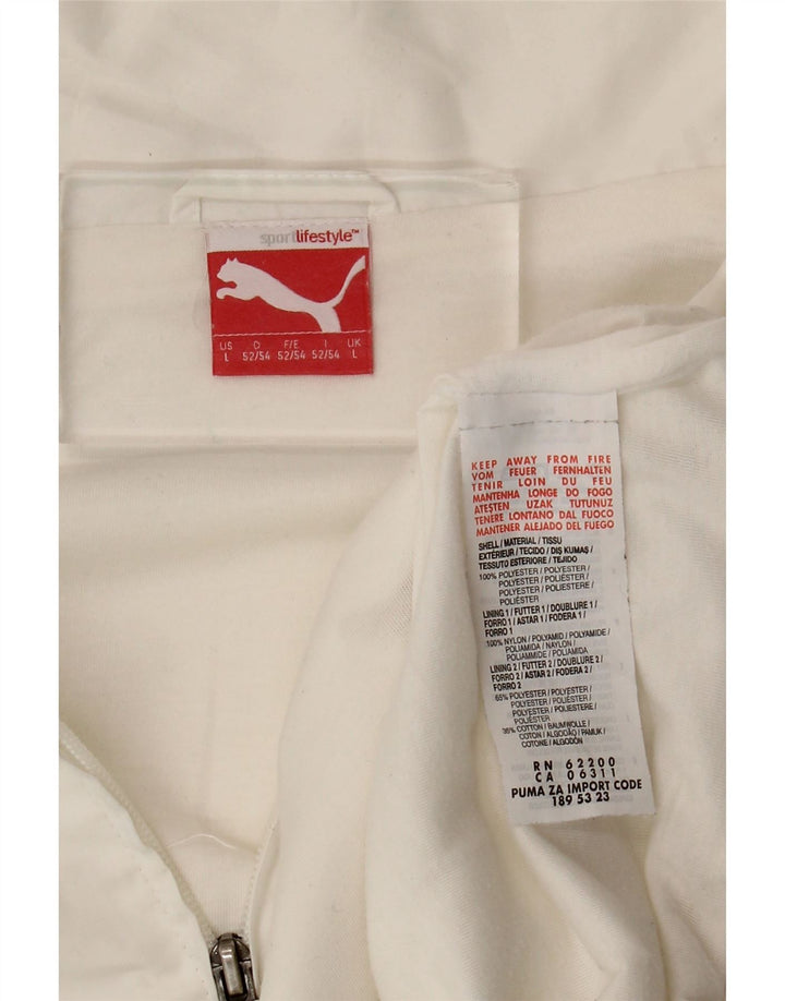 Jachetă de top pentru trening grafic Puma pentru femei, mare, alb, din poliester color bloc
