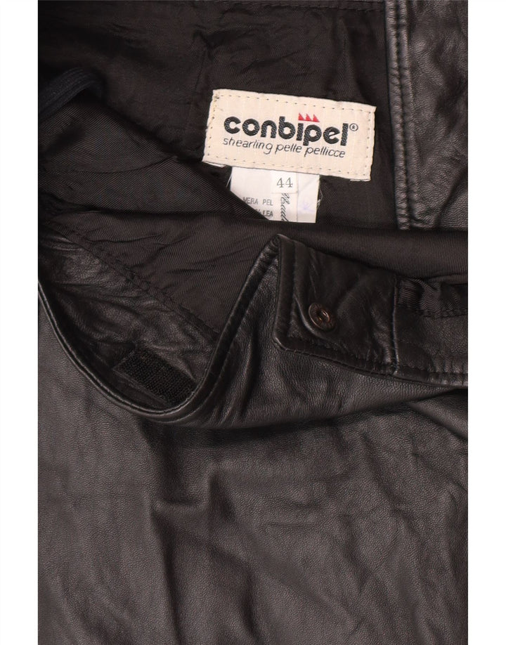 Fusta Wrap din piele pentru femei Conbipel IT 44 Medium W32 Piele neagră