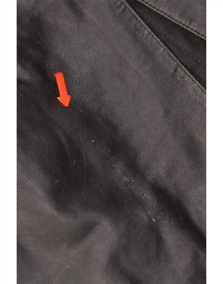 Jachetă de piele vintage pentru femei UK 16, mare, neagră