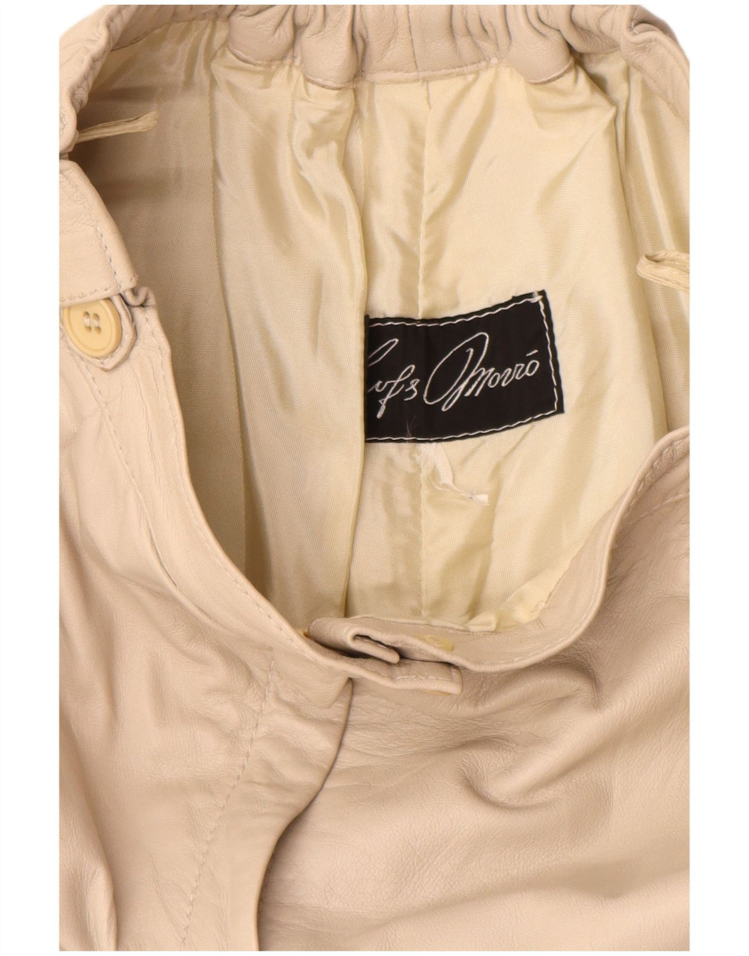 Pantaloni Capri Cullotes din piele vintage pentru femei L24 L14 Bej