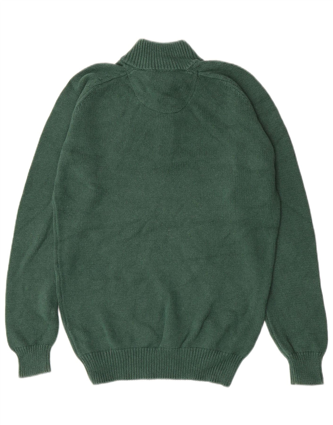 Massimo Dutti Pulover pentru bărbați cu gât cu nasturi, bumbac verde mare