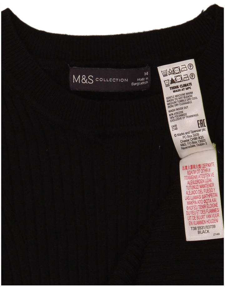 Pulover pentru femei Marks & Spencer cu gât cu barca UK 14 Medium Negru