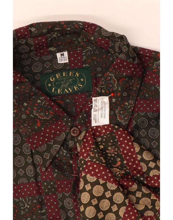 Cămașă pentru bărbați Green Leaves Mărimea 38/39 Medium Red Paisley Viscose