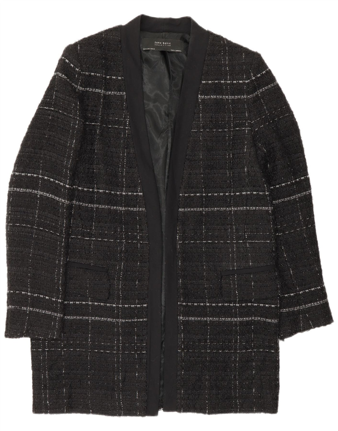 Pardesiu deschis pentru femei Zara UK 14 Medium Black Check