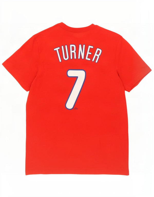 Tricou grafic Nike Philadelphia Phillies pentru bărbați Top din bumbac roșu mediu