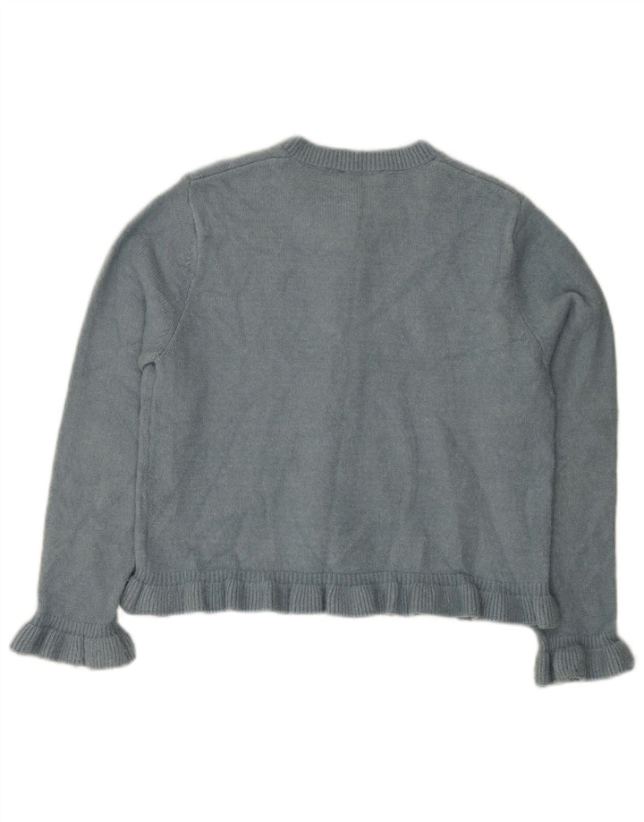 Pulover cardigan pentru femei Zara UK 14 Poliester albastru mediu