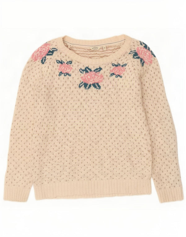 Pulover pentru femei Fat Face cu gât de barcă UK 10 Mic, alb, floral