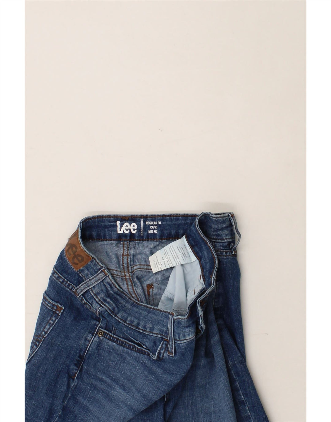 LEE Womens Mid Rise Regular Fit Capri Jeans US 10 Large W30 L22 Blue Vintage Lee and Second-Hand Lee from Messina Hembry 