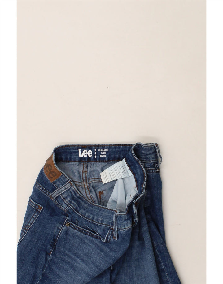 LEE Womens Mid Rise Regular Fit Capri Jeans US 10 Large W30 L22 Blue Vintage Lee and Second-Hand Lee from Messina Hembry 