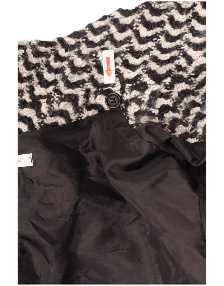 Pardesiu vintage pentru femei IT 50 XL acetat geometric negru