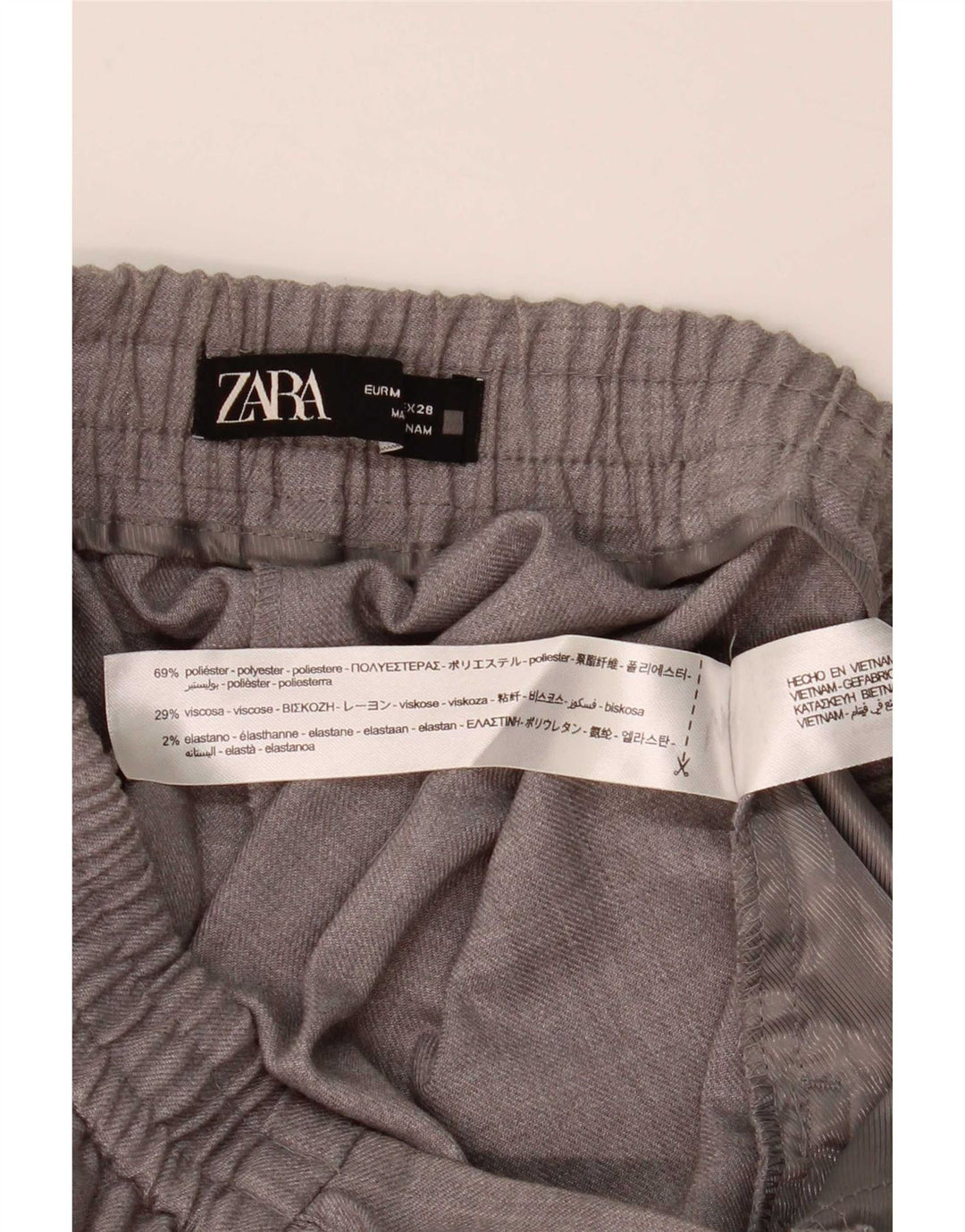 Pantaloni chino conici pentru femei Zara Mediu L28 L26 Poliester gri