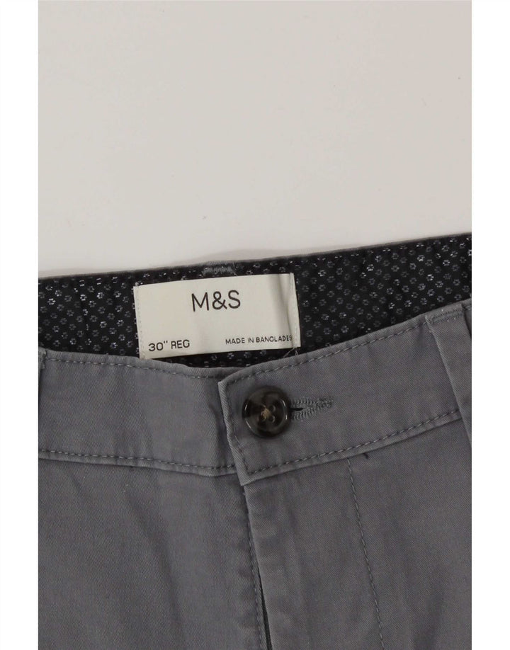 Pantaloni scurți chino pentru bărbați Marks & Spencer, bumbac gri, mediu W30