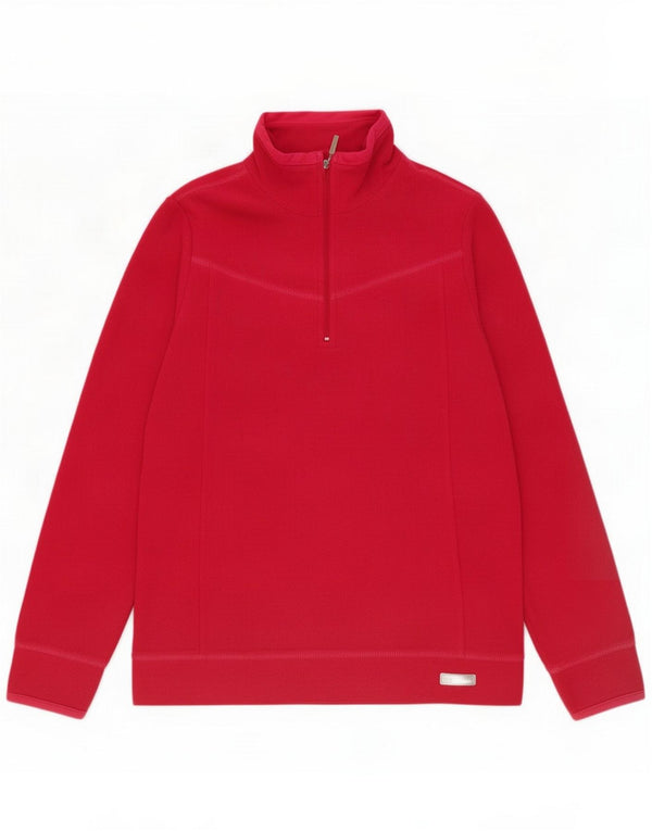 Champion Pulover pentru femei, cu fermoar și gât, din fleece UK 14 Medium Burgundy Poliester