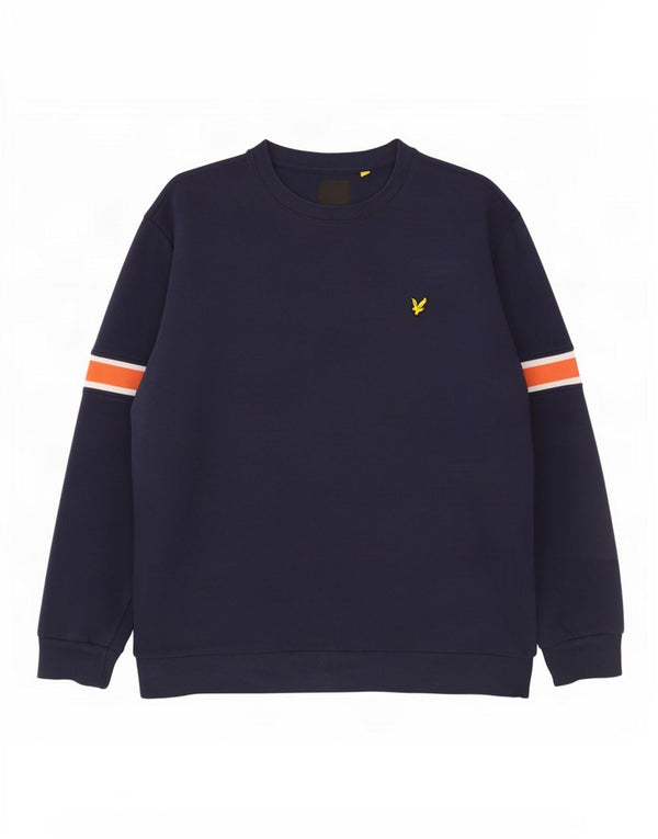 Pulover pentru bărbați Lyle & Scott, 2XL, bumbac colorblock, albastru bleumarin