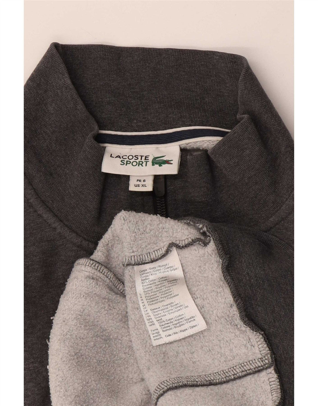 Jachetă de trening pentru bărbați Lacoste Mărimea 6 XL bumbac gri