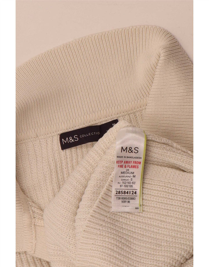 Marks & Spencer Womens Oversized UK 14 Medium Off White Bumbac