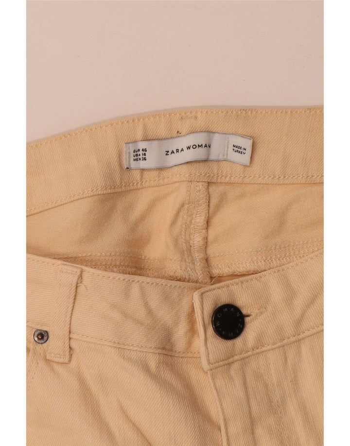 Blugi Zara Femei Bootcut EU 46 2XL W36 L31 Bej Bumbac