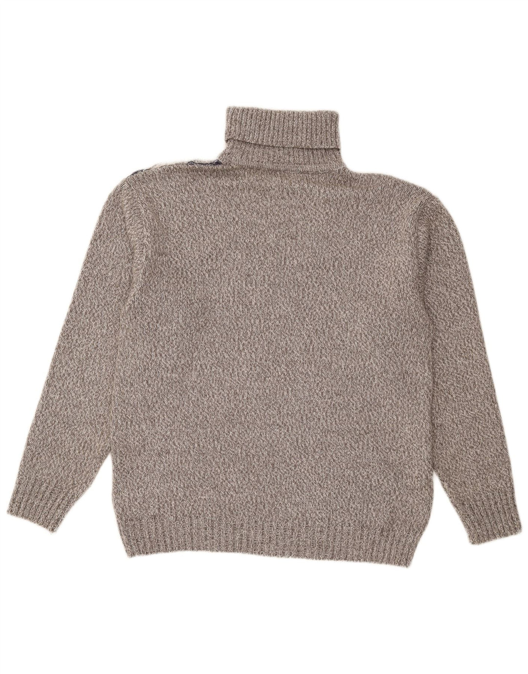 Pulover vintage pentru bărbați cu gât rulat, lână mare cu dungi gri