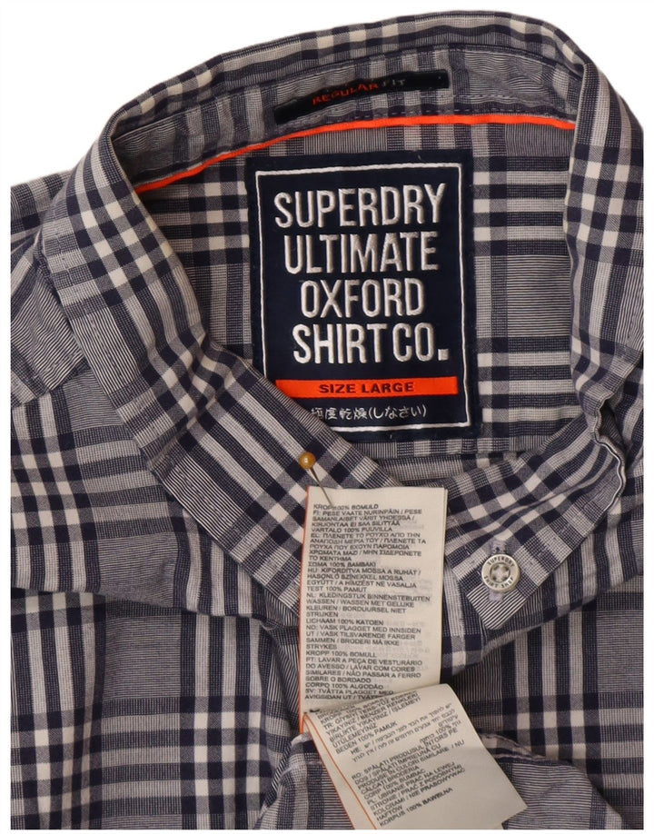 Cămașă Superdry pentru bărbați, cu tăiere obișnuită, mare, albastru, din bumbac