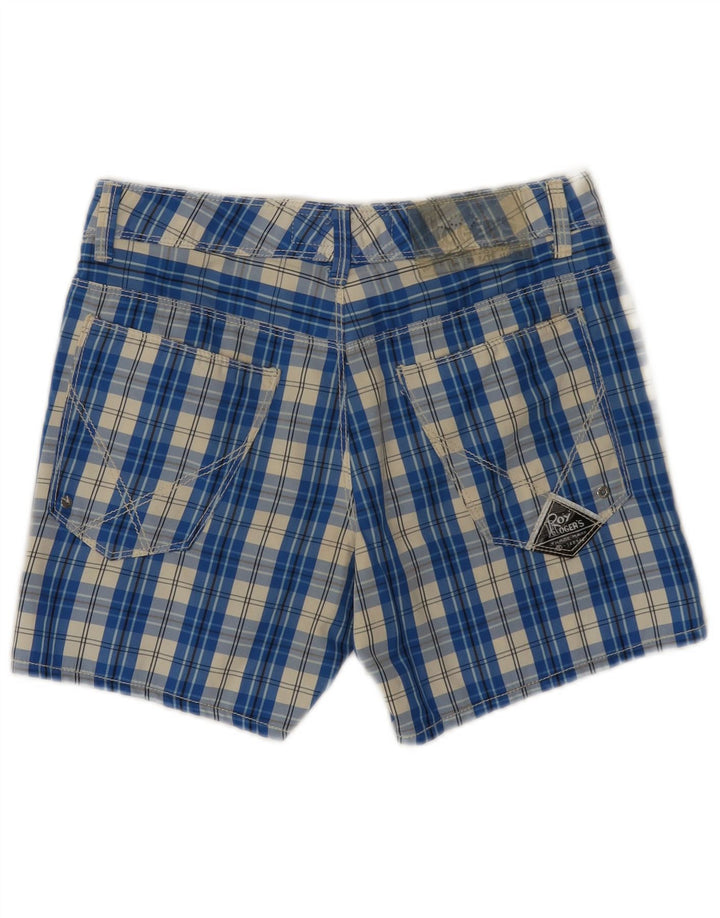 Pantaloni scurți casual Roy Rogers pentru femei IT 44 Medium W30 Poliamidă cu check albastru