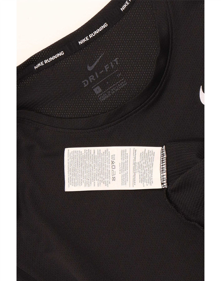 Tricou Nike Dri Fit pentru femei Top UK 10 Small Negru Poliester