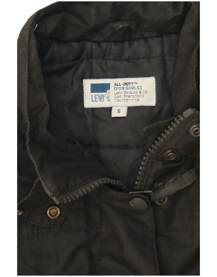 Jachetă de vânt supradimensionată Levi's pentru femei UK 10, poliester negru mic