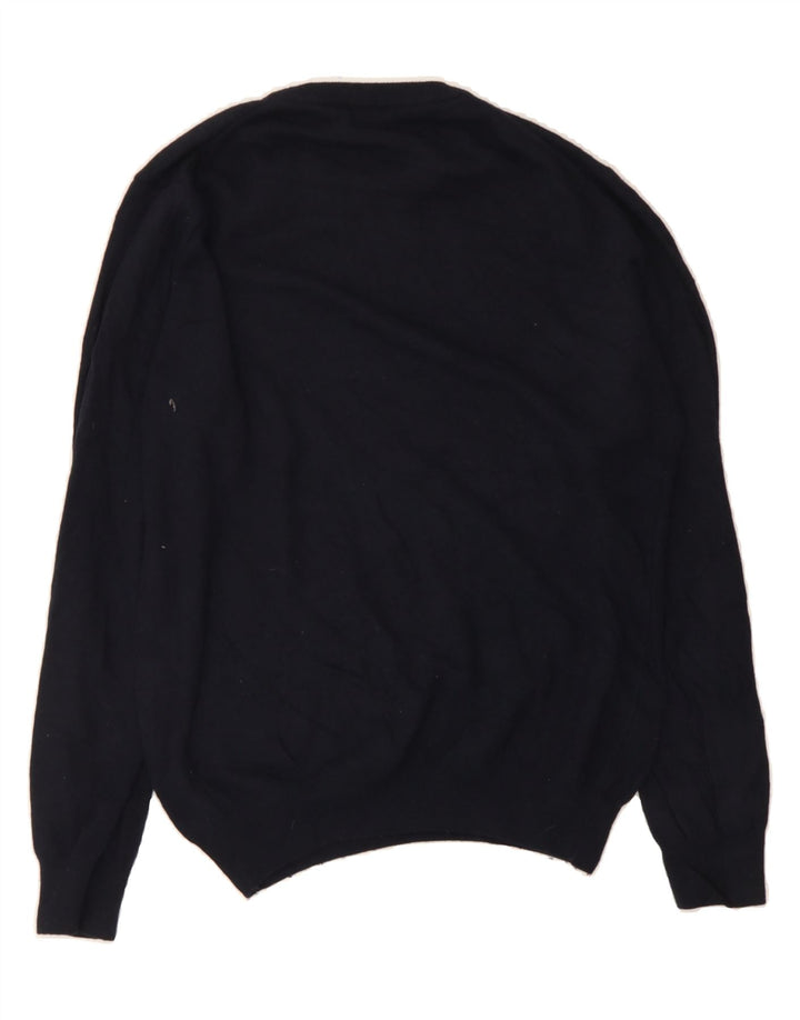REFRIGIWEAR Mens Crew Neck Jumper Sweater Small Navy Blue Polyamide Vintage Refrigiwear and Second-Hand Refrigiwear from Messina Hembry 