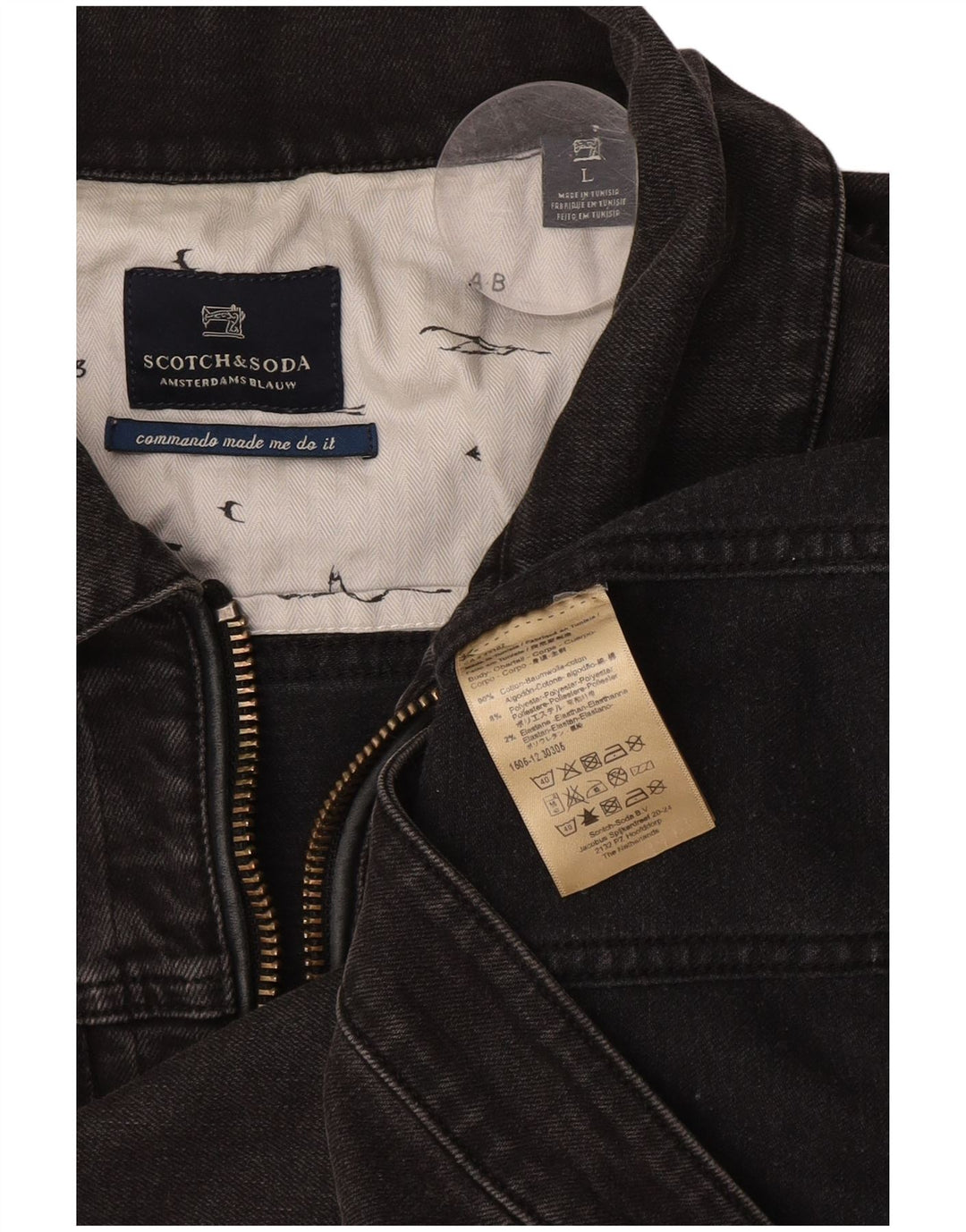 Jachetă de blugi pentru femei Scotch & Soda UK 16 mare bumbac gri