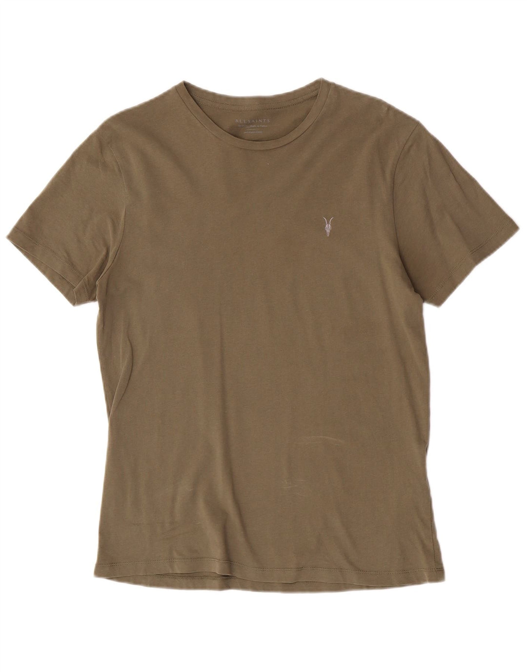 Tricou All Saints pentru bărbați, cu croiala normală, top din bumbac verde mediu