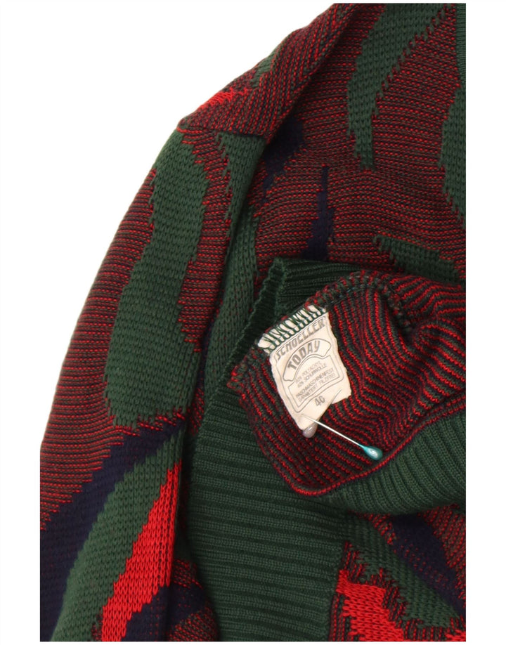 Pulover vintage pentru femei cu gât polo IT 46 mare multicolor