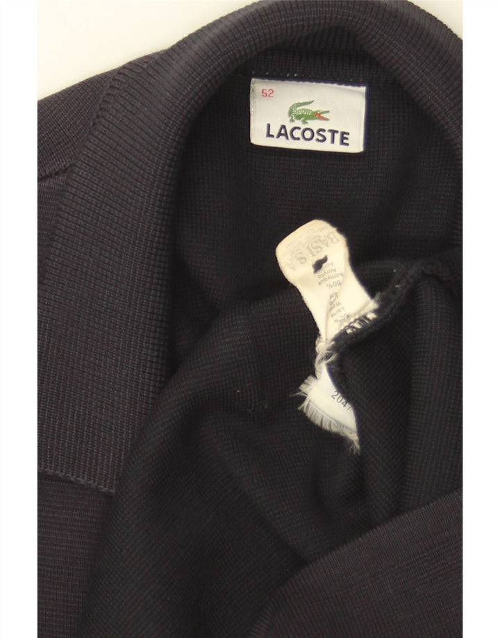 Pulover cardigan pentru bărbați Lacoste IT 52 Lână mare albastru bleumarin