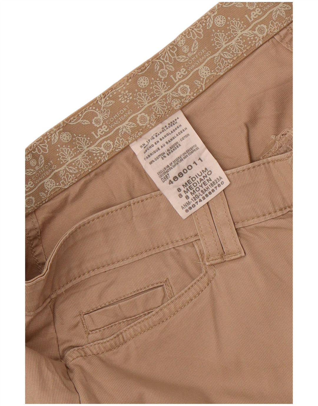 Pantaloni casual drepti pentru femei Lee US 8 Medium W32 L31 Bej Bumbac