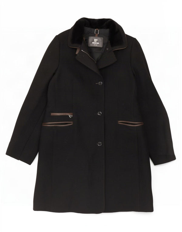 Mabrun Womens Overcoat IT 48 XL Black Virgin Wool