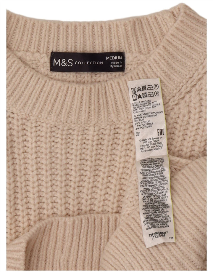 Pulover pentru femei Marks & Spencer cu decolteu triplu UK 14 Medium Off White
