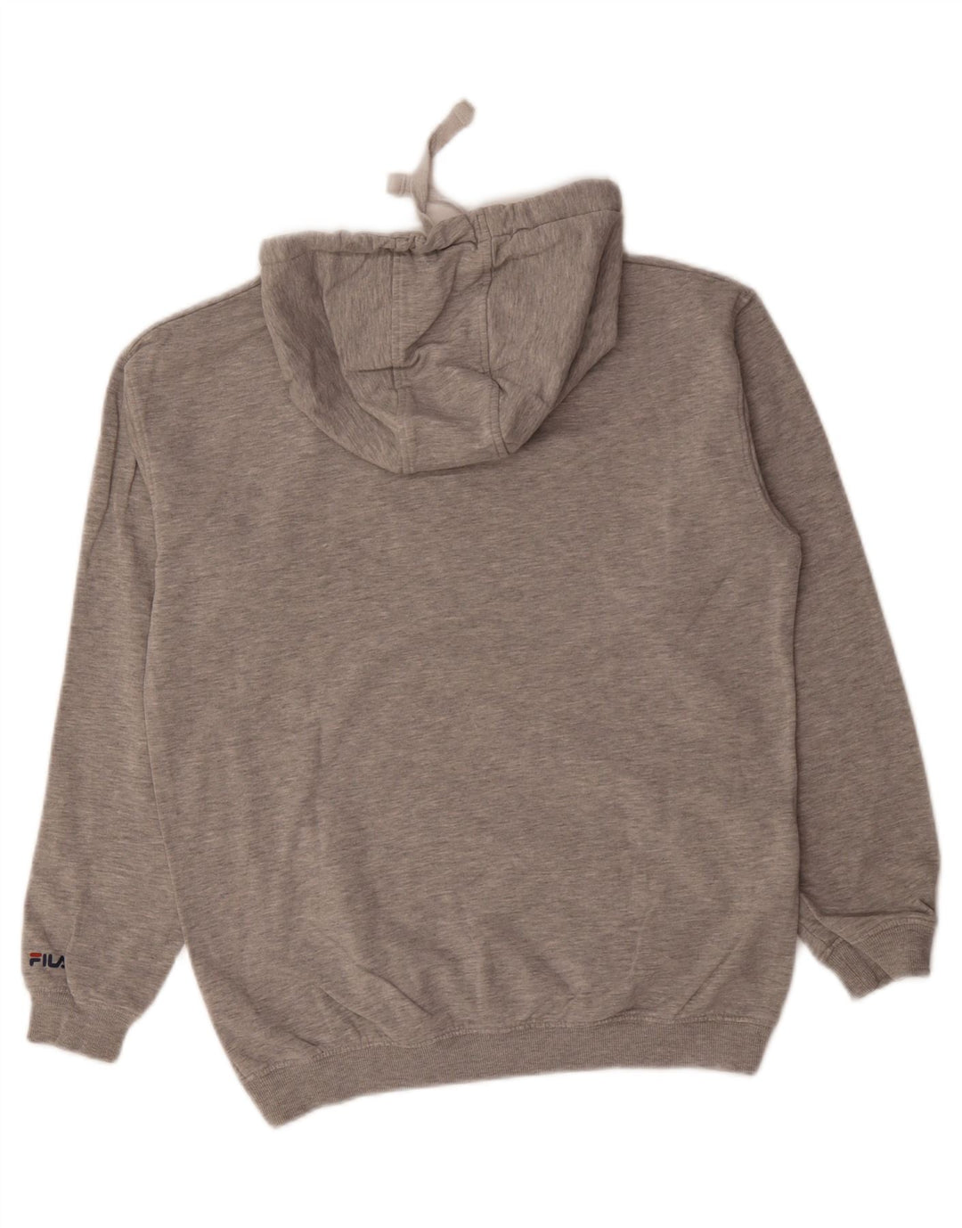 FILA Mens Graphic Hoodie Jumper Small Grey Cotton Vintage Fila and Second-Hand Fila from Messina Hembry 