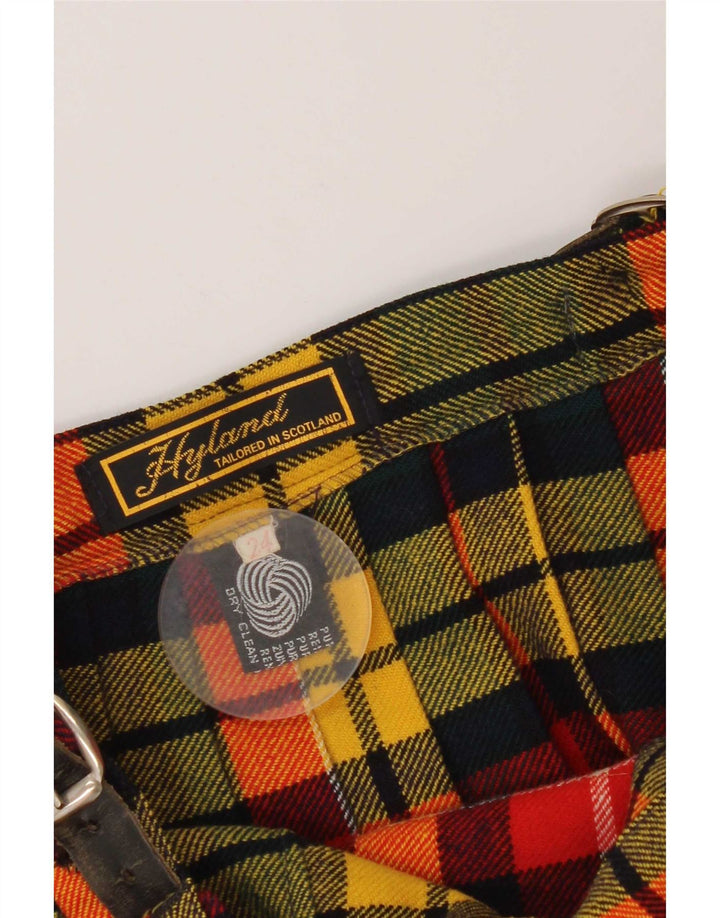 Fusta Wrap Femei Vintage W24 XS Lână nouă cu check multicolor